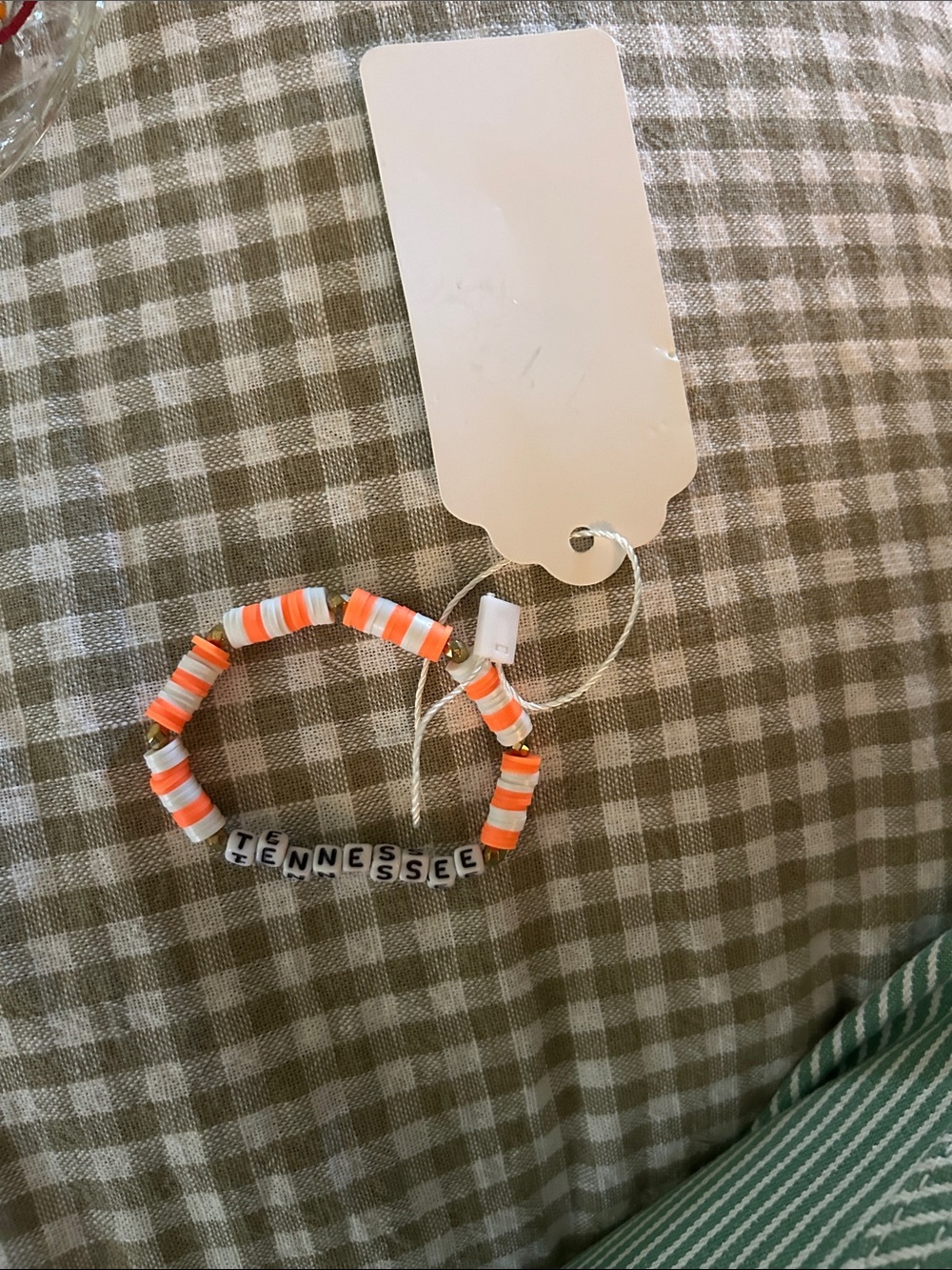 Tennessee Vols Beaded Bracelet - Orange & White